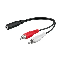 Kjell Lyd- & Videokabler|Adapterkabel 3,5 mm hunn til RCA 15 cm