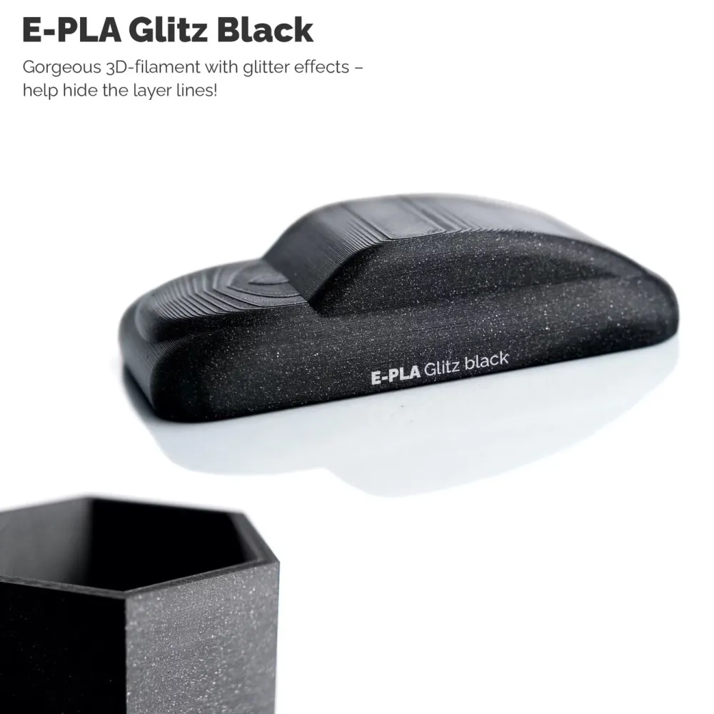 Addnorth 3D-Skriver|E-PLA-filament for 3D-skriver 1,75 mm Glitz Black