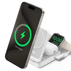 Anker Iphone-Tilbehør|Hjemmekontor|MagGo Trådløs og sammenleggbar 3-i-1-ladestasjon