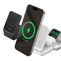 Anker Iphone-Tilbehør|Hjemmekontor|MagGo Trådløs og sammenleggbar 3-i-1-ladestasjon