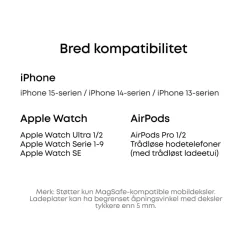 Anker Iphone-Tilbehør|Hjemmekontor|MagGo Trådløs og sammenleggbar 3-i-1-ladestasjon