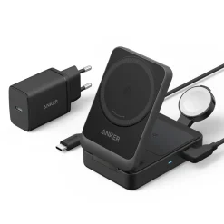 Anker Iphone-Tilbehør|Hjemmekontor|MagGo Trådløs og sammenleggbar 3-i-1-ladestasjon