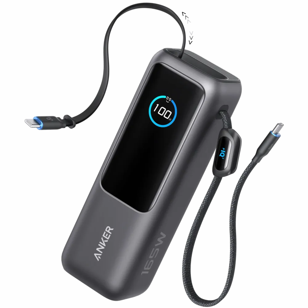 Anker Powerbank|Powerbank 165 W 25000 mAh med kabler