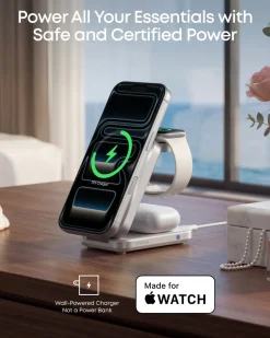 Anker Hjemmekontor|Mobiltelefonladere|Prime Foldable trådløs ladestasjon 3-i-1 MagGo