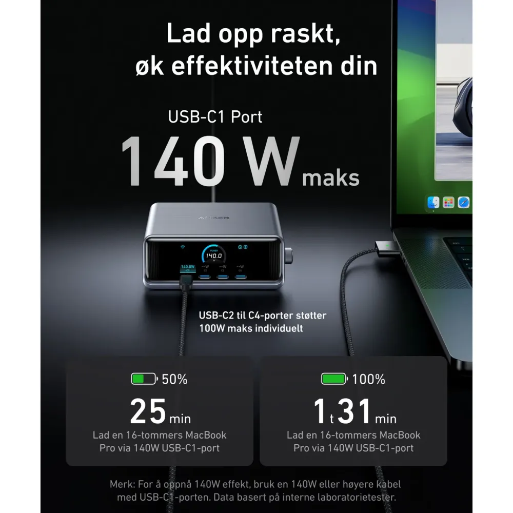 Anker Tilbehør Til Bærbar Pc|Prime 250W GaN Charger