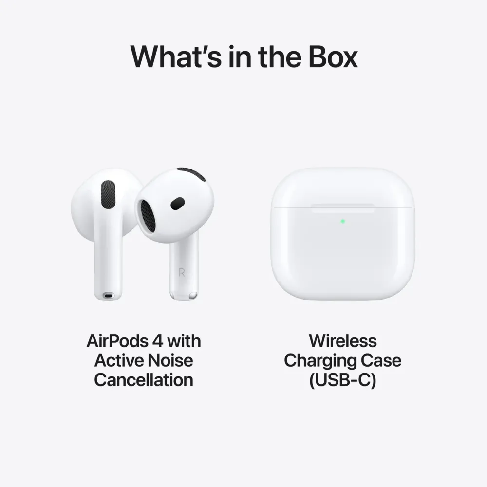 Apple Iphone-Tilbehør|Hodetelefoner Og Hodesett|AirPods 4 med aktiv støydemping