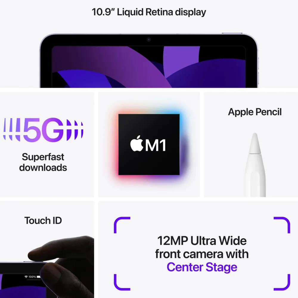 Apple Ipad Og Tilbehør|iPad Air (5:e gen.) 10,9" 5G 256 GB Stellargrå