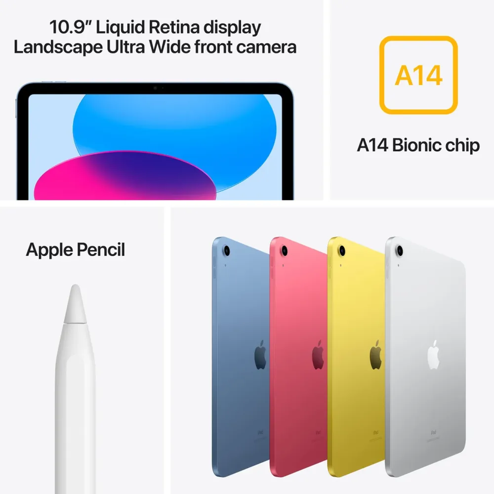 Apple Ipad Og Tilbehør|iPad (10:e gen.) 64 GB Wifi Sølv