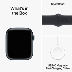 Apple Smartklokker Og Ringer|Watch Series 9 GPS 45 mm Midnight M/L