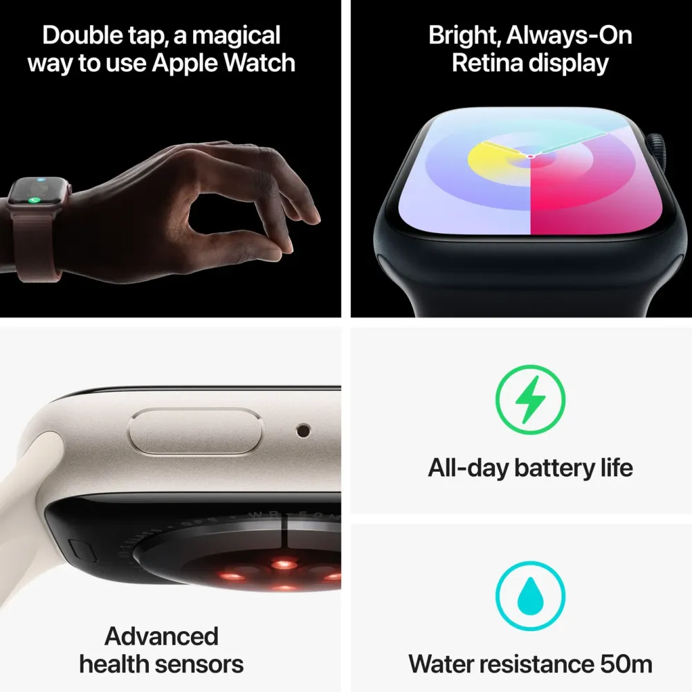 Apple Smartklokker Og Ringer|Watch Series 9 GPS 41 mm Silver S/M