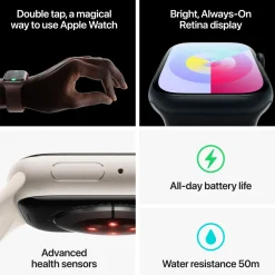 Apple Smartklokker Og Ringer|Watch Series 9 GPS 45 mm Silver S/M