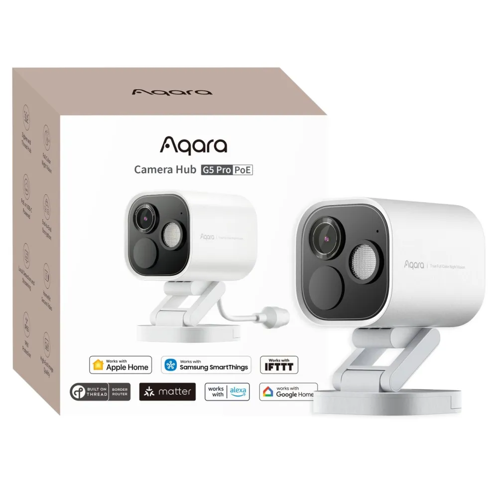 Aqara Kameraovervåking|Camera Hub G5 Pro (PoE) – Overvåkingskamera med innebygd smarthub