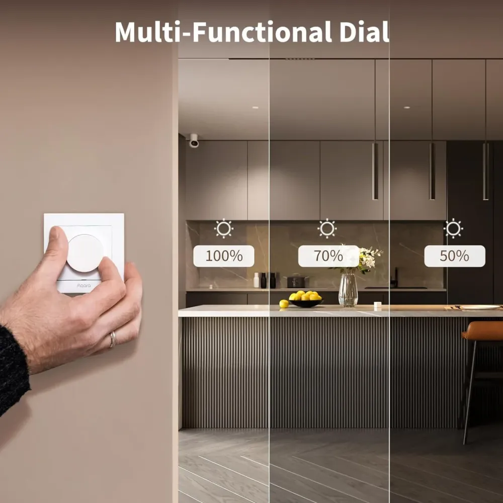 Aqara Fjernstrømbryter|Dimmer Switch H2 EU – smart dimmer med dreieknapp