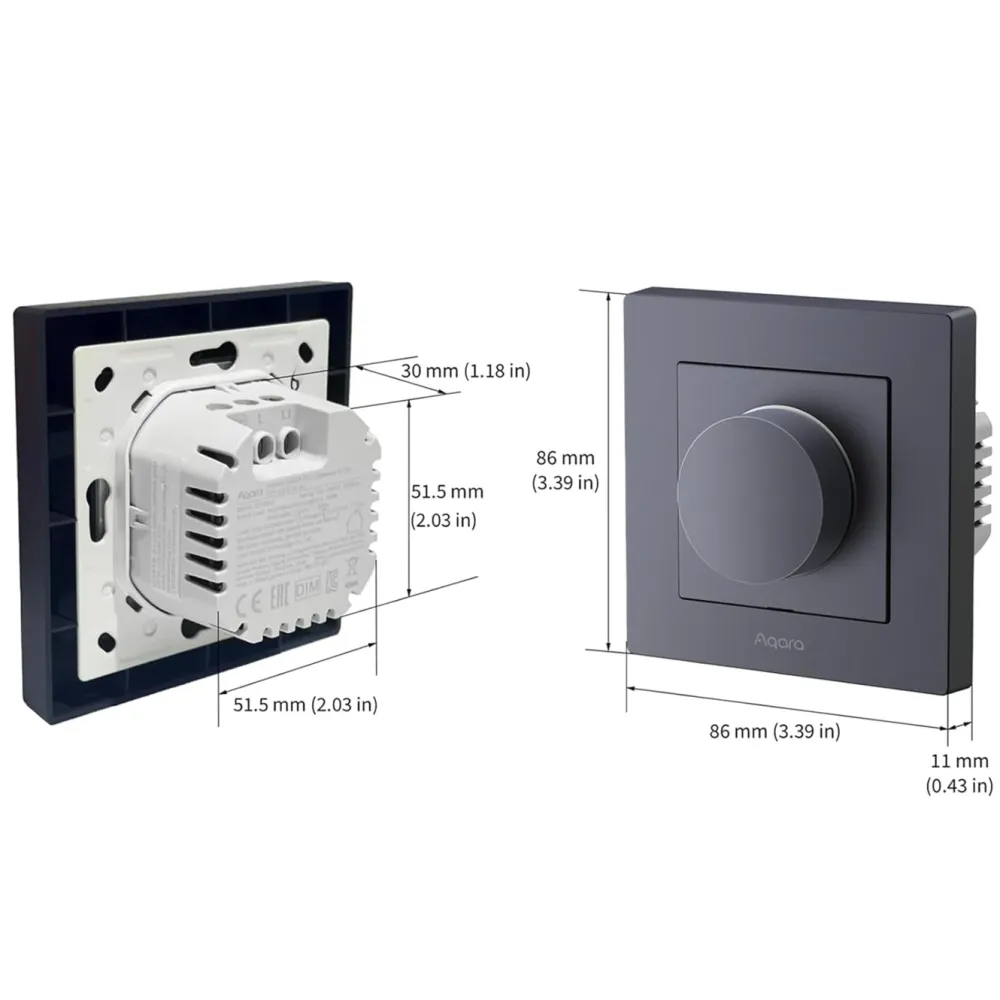 Aqara Fjernstrømbryter|Dimmer Switch H2 EU – smart dimmer med dreieknapp