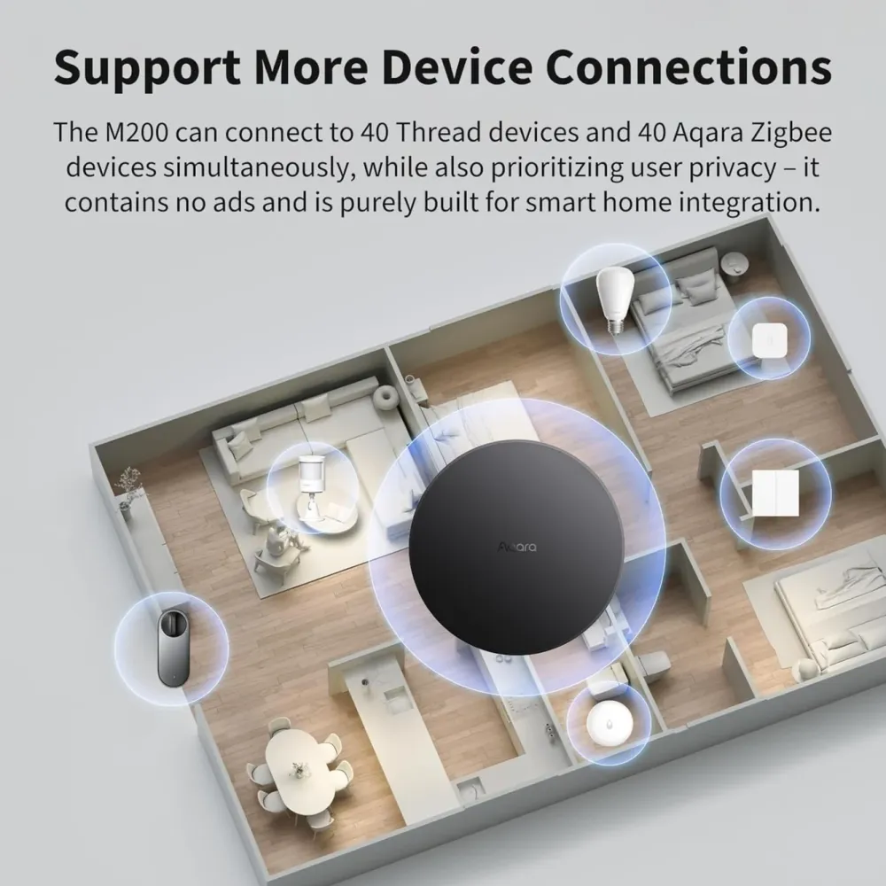 Aqara Smarte Alarmer|Smarte Sensorer|Hub M200 – smart hub med Matter, Zigbee og Thread