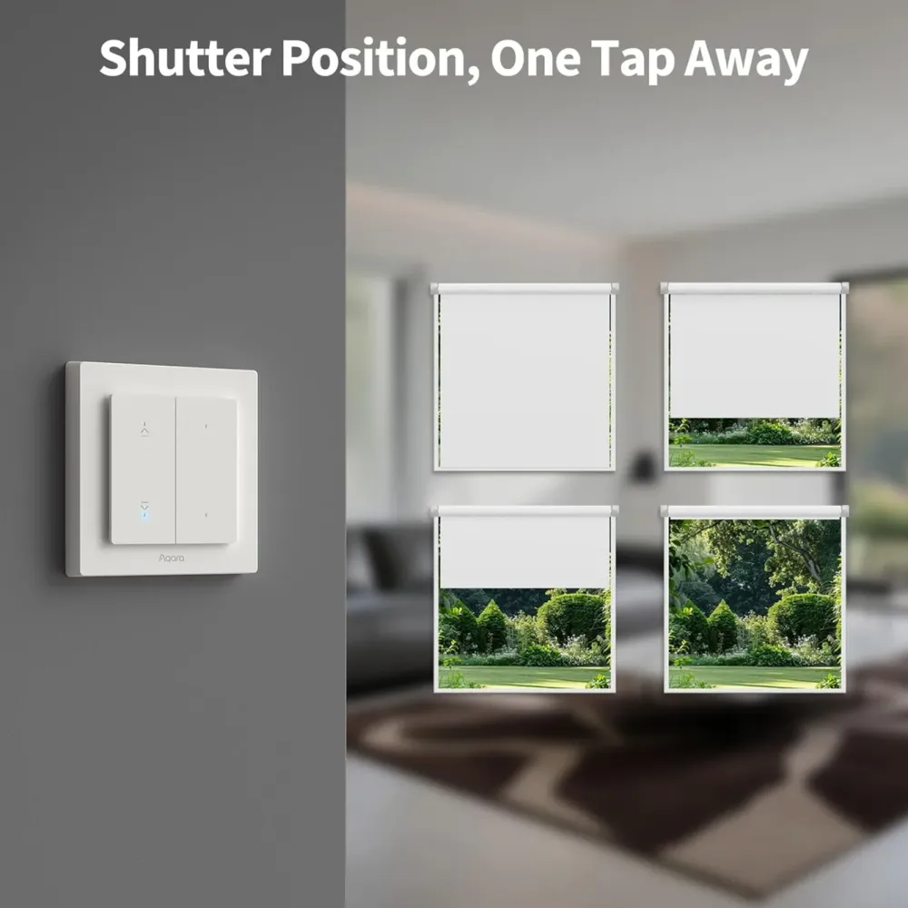 Aqara Smart Gardinkontroll|Shutter Switch H2 EU for rullegardiner og persienner