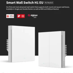 Aqara Fjernstrømbryter|Smart Wall Switch H1 Singel uten nøytralleder