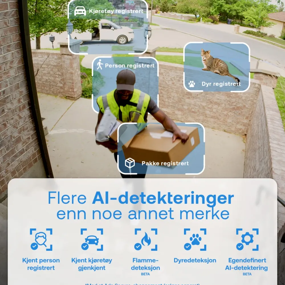 Arlo Kameraovervåking|Essential 3 HD PTZ – Nettdrevet overvåkingskamera 2-pk.