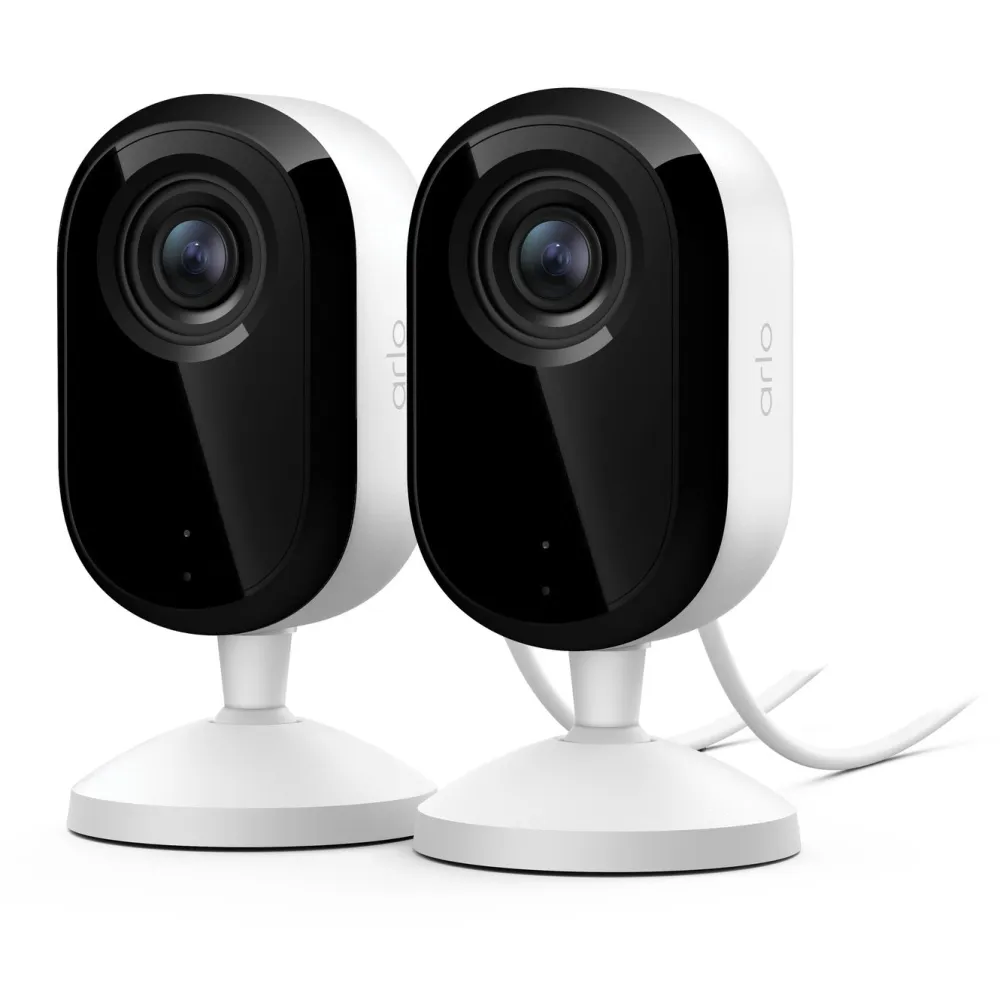 Arlo Kameraovervåking|Essential 3 HD PTZ – Overvåkingskamera innendørs 2-pk.