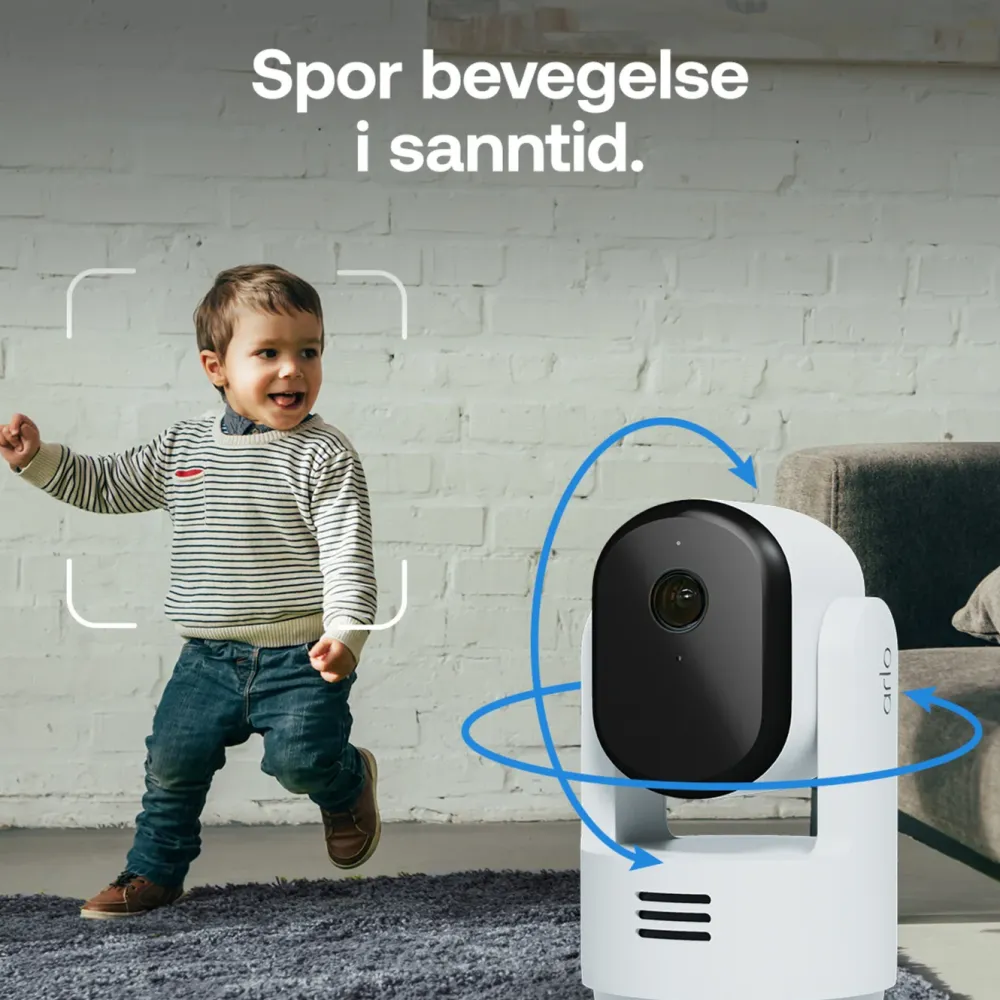 Arlo Kameraovervåking|Essential 3 HD PTZ – Overvåkingskamera innendørs 2-pk.