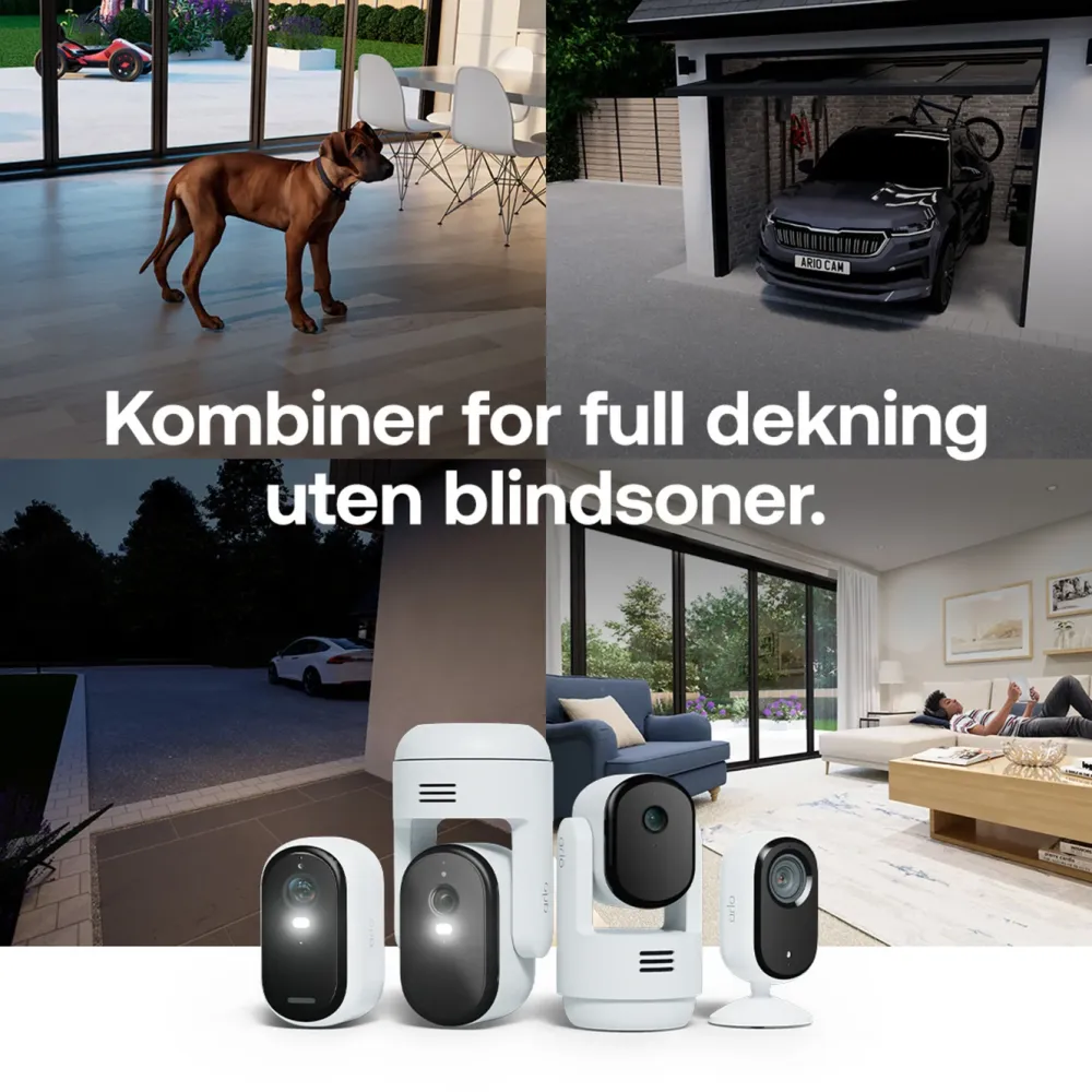 Arlo Kameraovervåking|Essential 3 HD PTZ – Overvåkingskamera innendørs 2-pk.