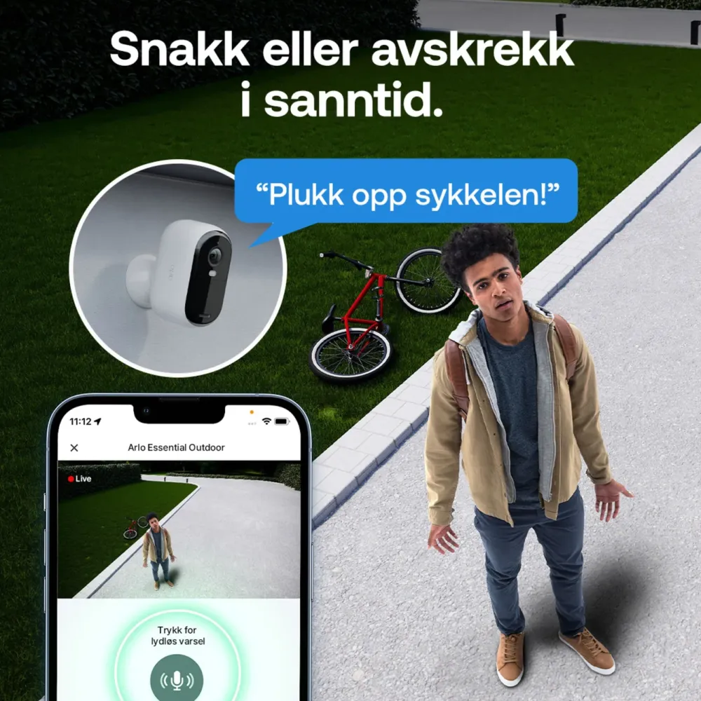 Arlo Kameraovervåking|Essential 3 HD – Trådløst overvåkingskamera 2-pk.