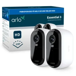 Arlo Kameraovervåking|Essential 3 HD – Trådløst overvåkingskamera 2-pk.