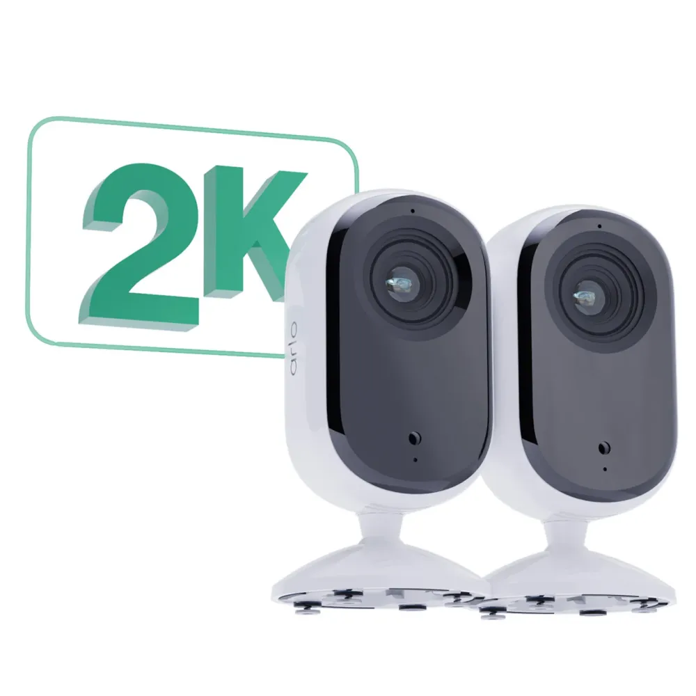 Arlo Kameraovervåking|Essential 2K Innendørskamera 2-pk.