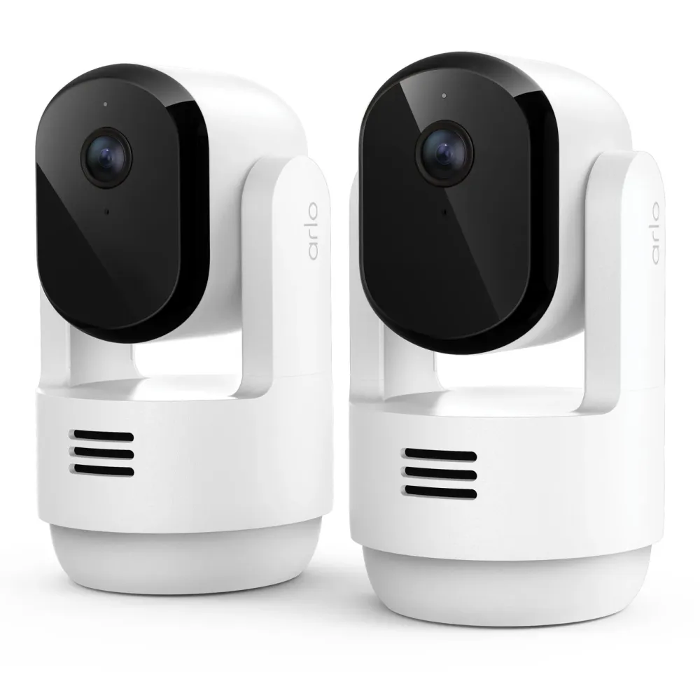 Arlo Kameraovervåking|Essential 3 2K PTZ – Overvåkingskamera innendørs 2-pk.