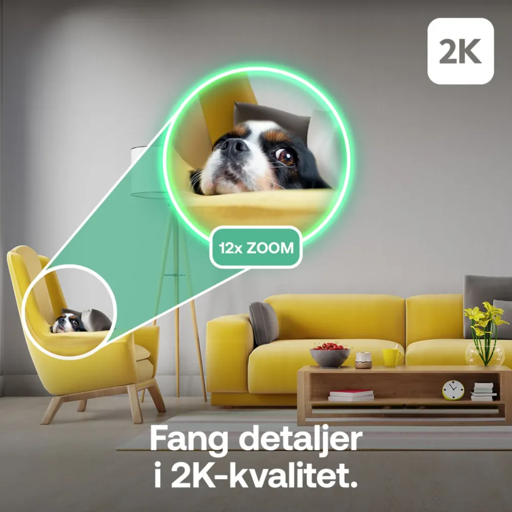 Arlo Kameraovervåking|Essential 3 2K PTZ – Overvåkingskamera innendørs 2-pk.