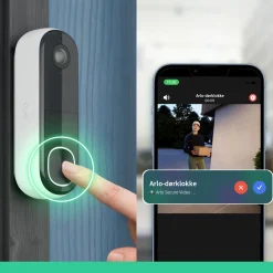 Arlo Smart Dørklokke|Smart Dørklokke|Essential 2K Trådløs videodørklokke med Chime 2