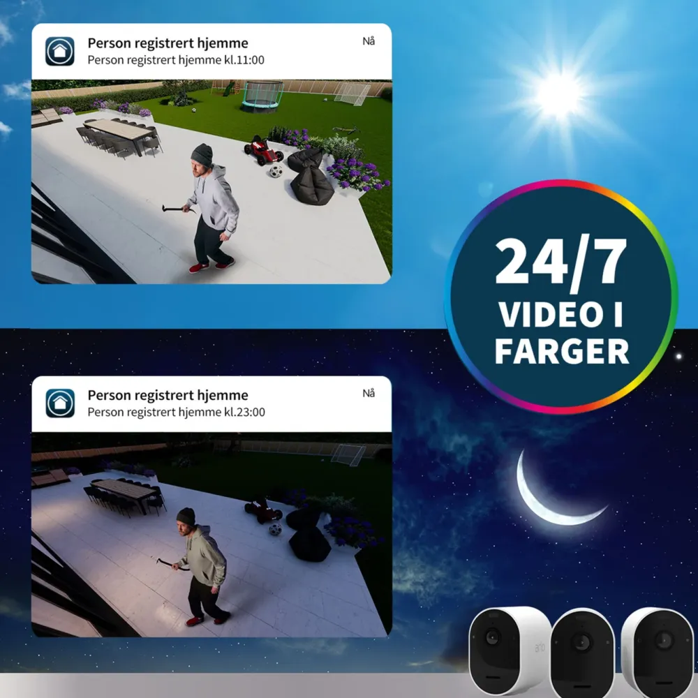 Arlo Kameraovervåking|Pro 5 Spotlight – Trådløst overvåkingskamera 3-pk.