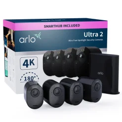 Arlo Kameraovervåking|Ultra 2 Spotlight – Trådløst overvåkingskamera 4-pk.