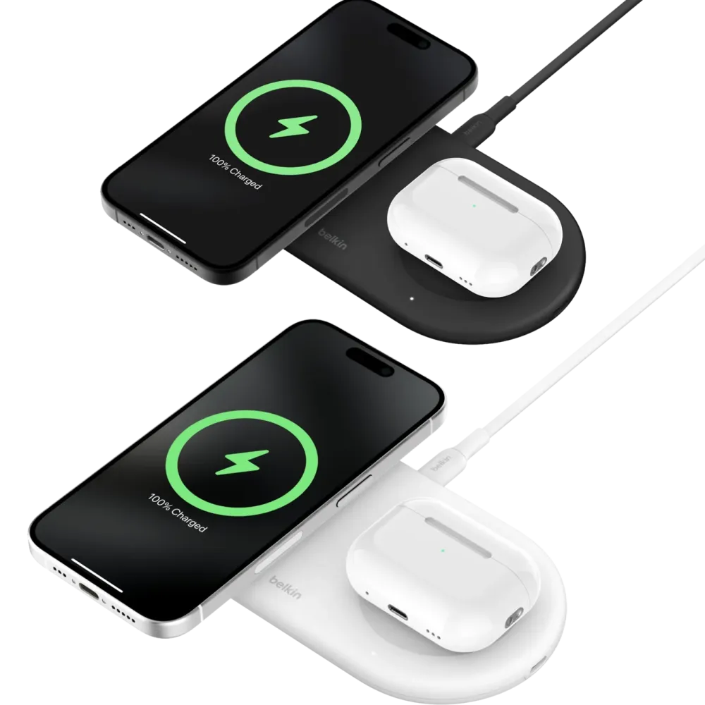Belkin Iphone-Tilbehør|Hjemmekontor|BoostCharge Pro 2-i-1 med Qi2 15 W Svart