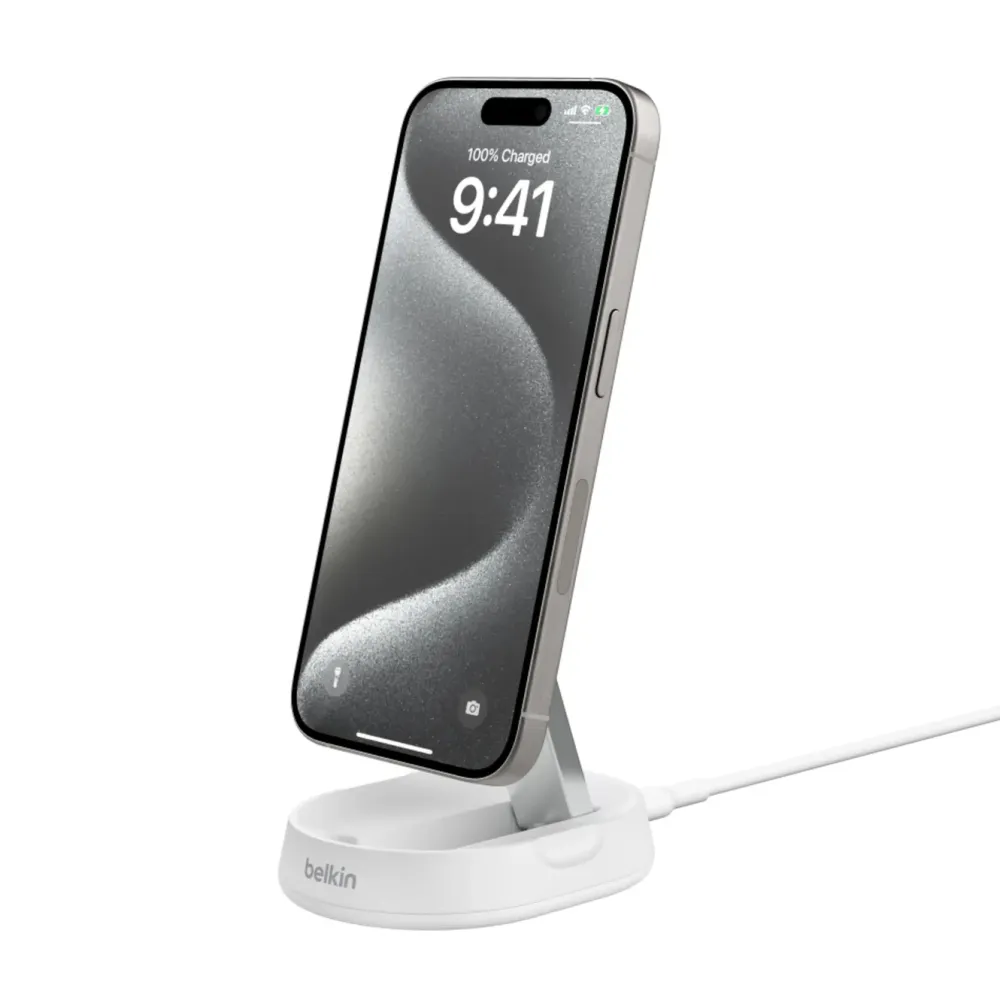 Belkin Iphone-Tilbehør|Hjemmekontor|BoostCharge Pro Ladestativ med Qi2 15 W