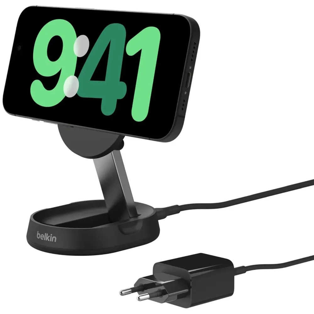 Belkin Iphone-Tilbehør|Hjemmekontor|BoostCharge Pro Ladestativ med Qi2 15 W