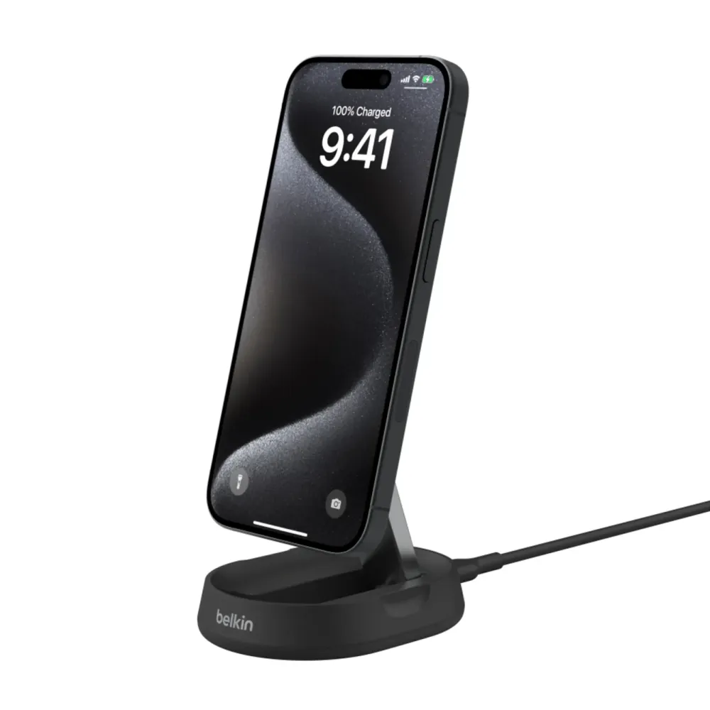 Belkin Iphone-Tilbehør|Hjemmekontor|BoostCharge Pro Ladestativ med Qi2 15 W