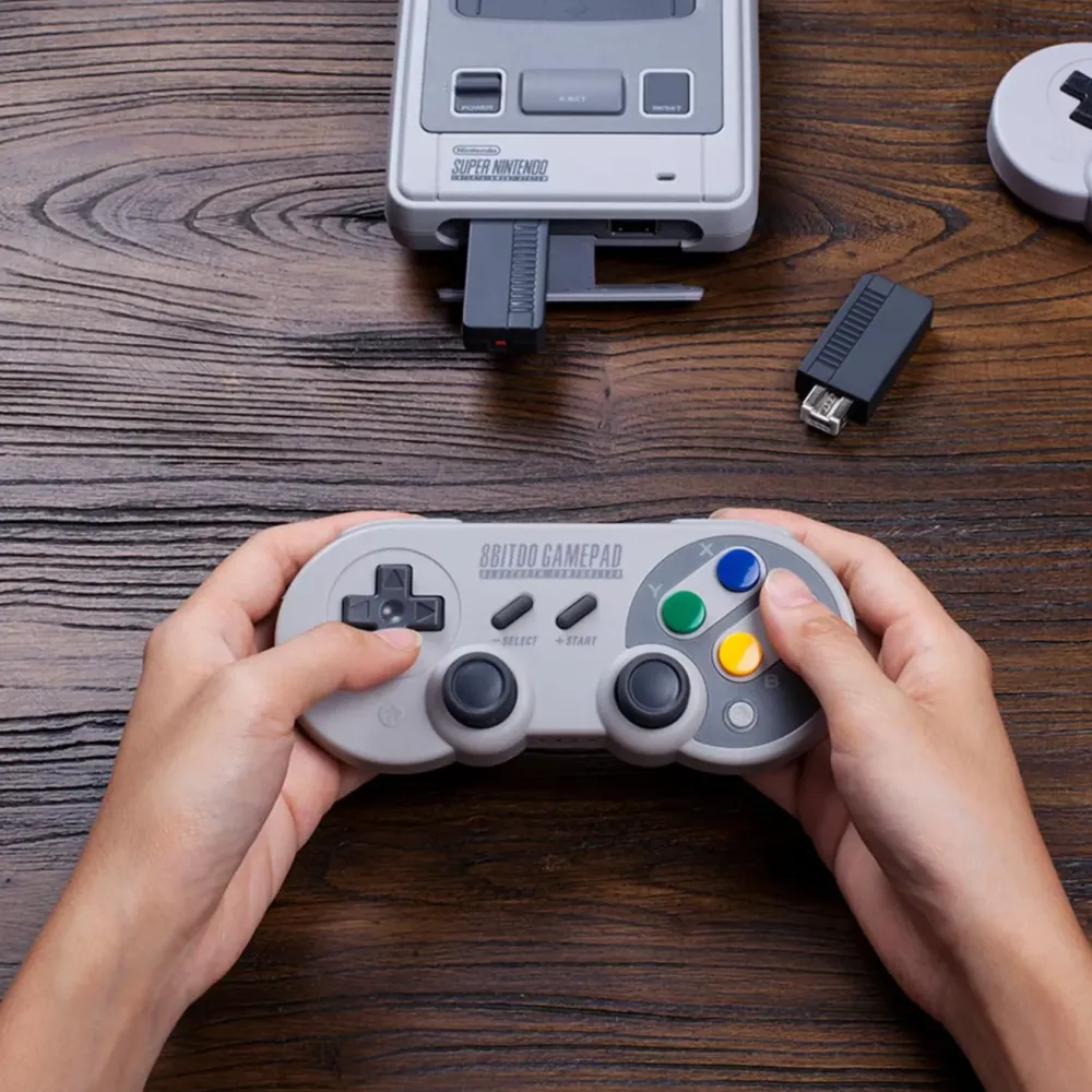 8Bitdo Håndkontroller|Bluetooth Retro Reciever for NES og SNES Classic Edition