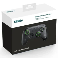 8Bitdo Skjermbeskytter Og Deksel|Gamingskjermer|Ultimate 2C trådløs håndkontroller – Transparent Black