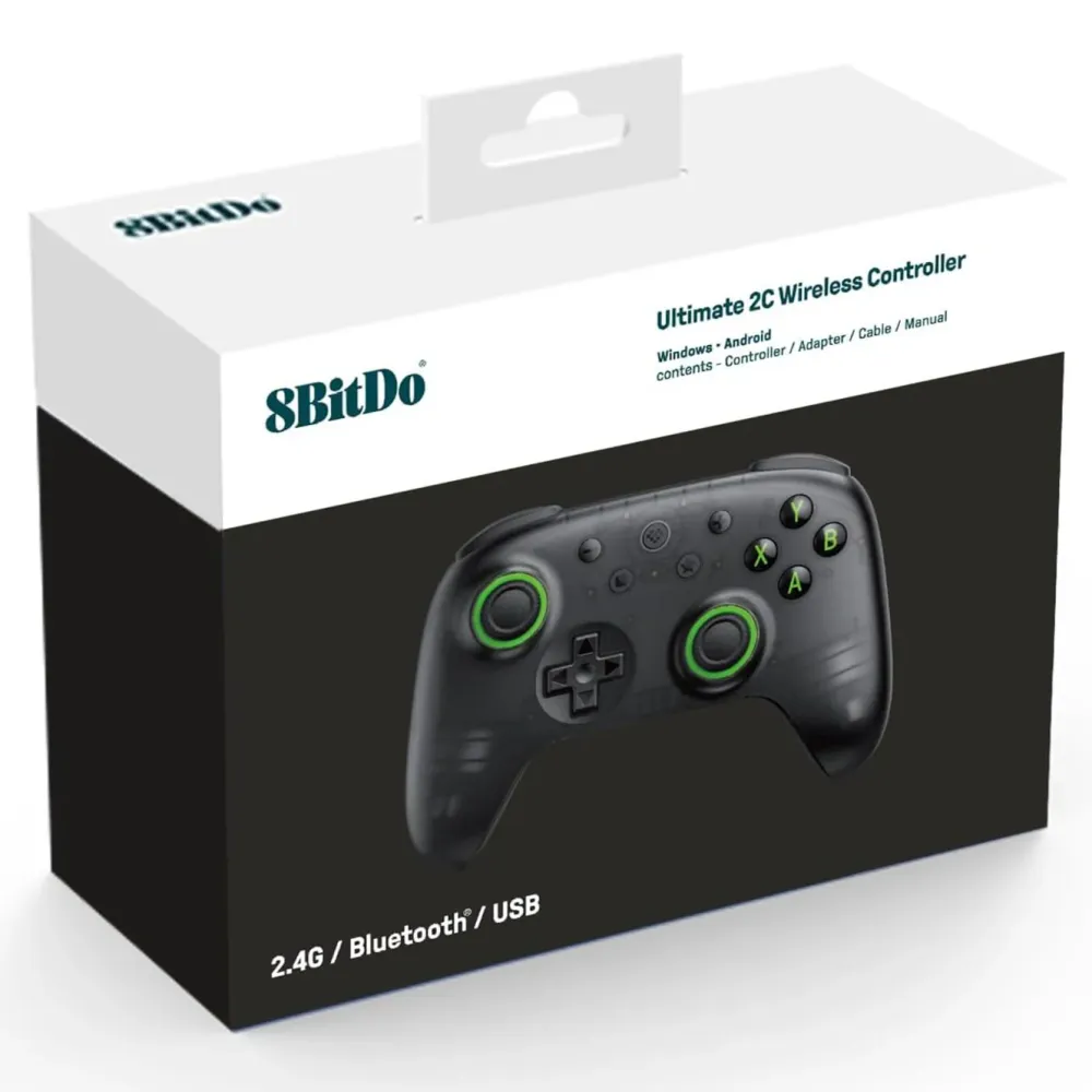 8Bitdo Skjermbeskytter Og Deksel|Gamingskjermer|Ultimate 2C trådløs håndkontroller – Transparent Black