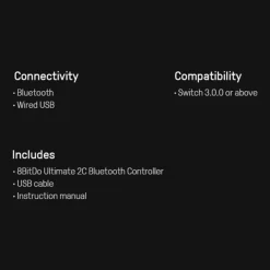 8Bitdo Håndkontroller|Ultimate 2C Trådløs håndkontroll for Nintendo Switch Blå