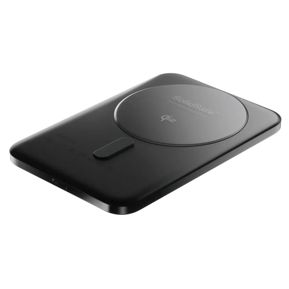 BMX Powerbank|Ultratynt magnetisk Qi2-powerbank 5000 mAh, semi-solid-state i titan
