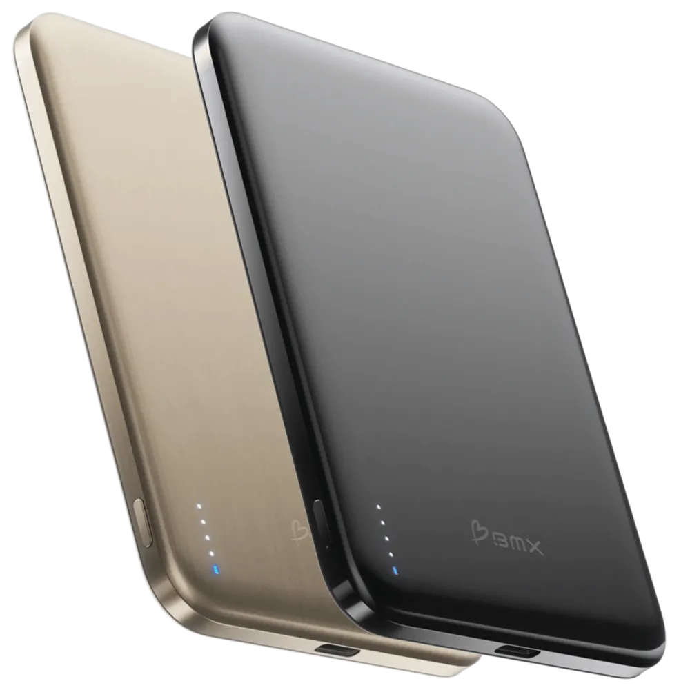 BMX Powerbank|Ultratynt magnetisk Qi2-powerbank 5000 mAh, semi-solid-state i titan