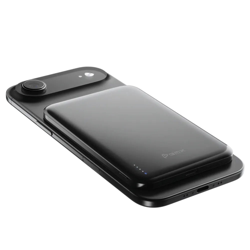 BMX Powerbank|Ultratynt magnetisk Qi2-powerbank 5000 mAh, semi-solid-state i titan