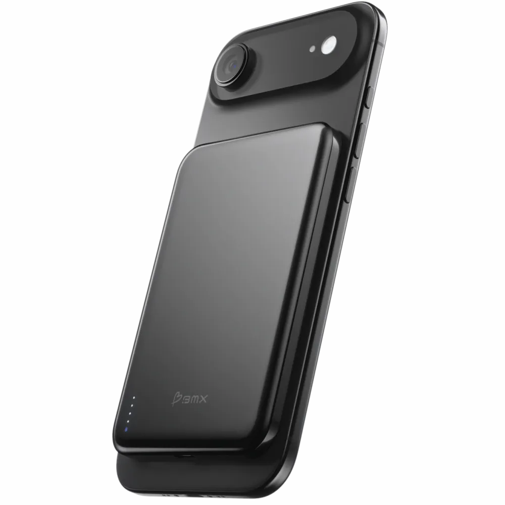 BMX Powerbank|Ultratynt magnetisk Qi2-powerbank 5000 mAh, semi-solid-state i titan