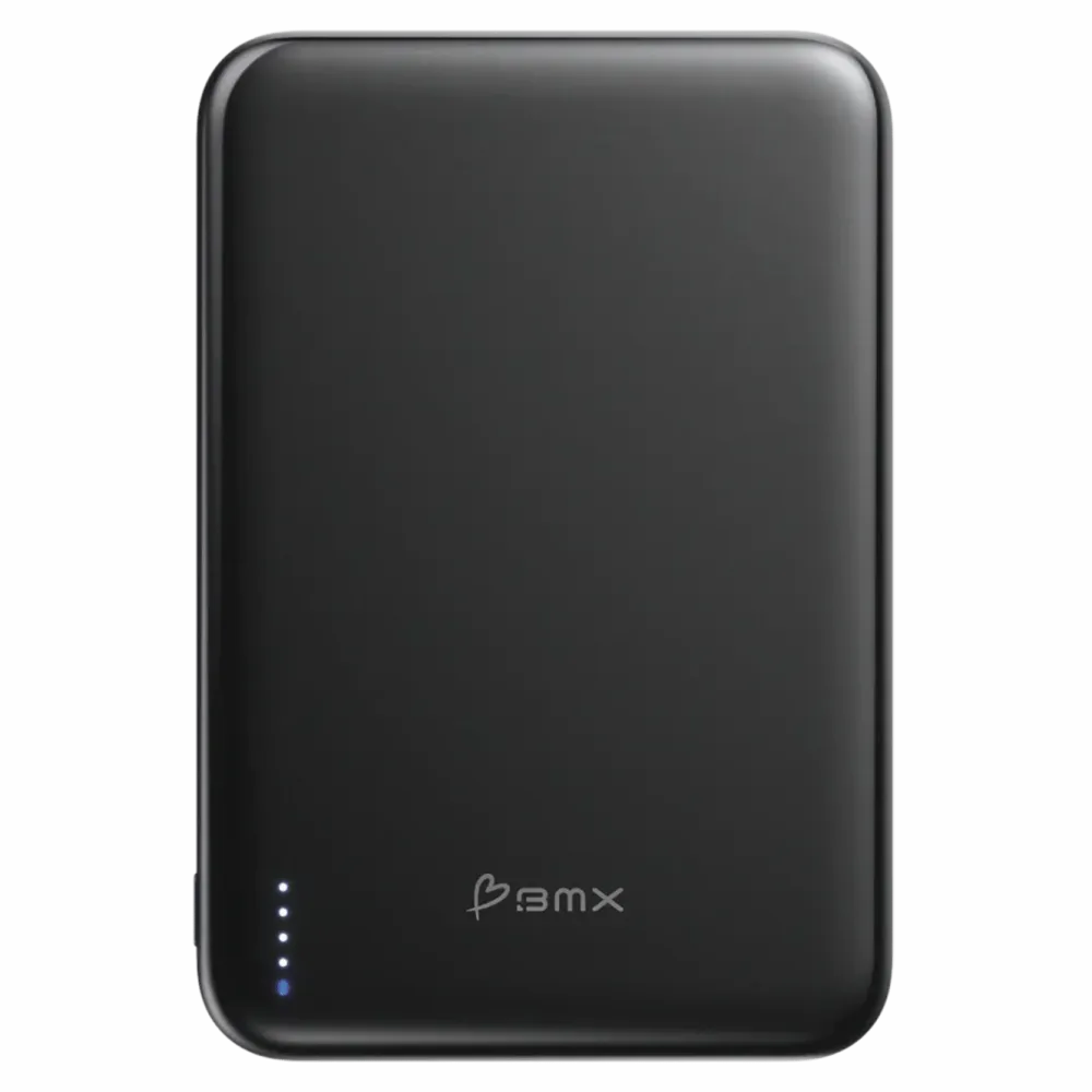 BMX Powerbank|Ultratynt magnetisk Qi2-powerbank 5000 mAh, semi-solid-state i titan