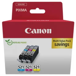 Canon Skrivere Og Tilbehør|CLI-521 Blekkpatroner, 3-pakning