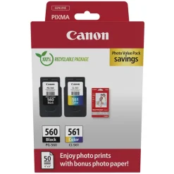 Canon Skrivere Og Tilbehør|PG-560 og CL-561 Blekkpatro 2-pakning med fotopapir