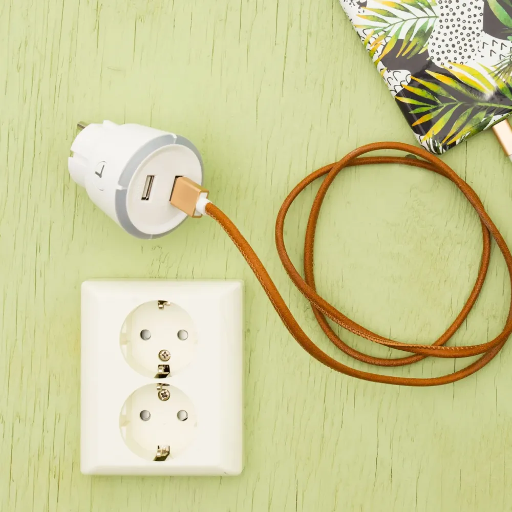 Capidi Sterkstrøm|USB-sikkerhetstimer med to porter - 3,4 A Hvit