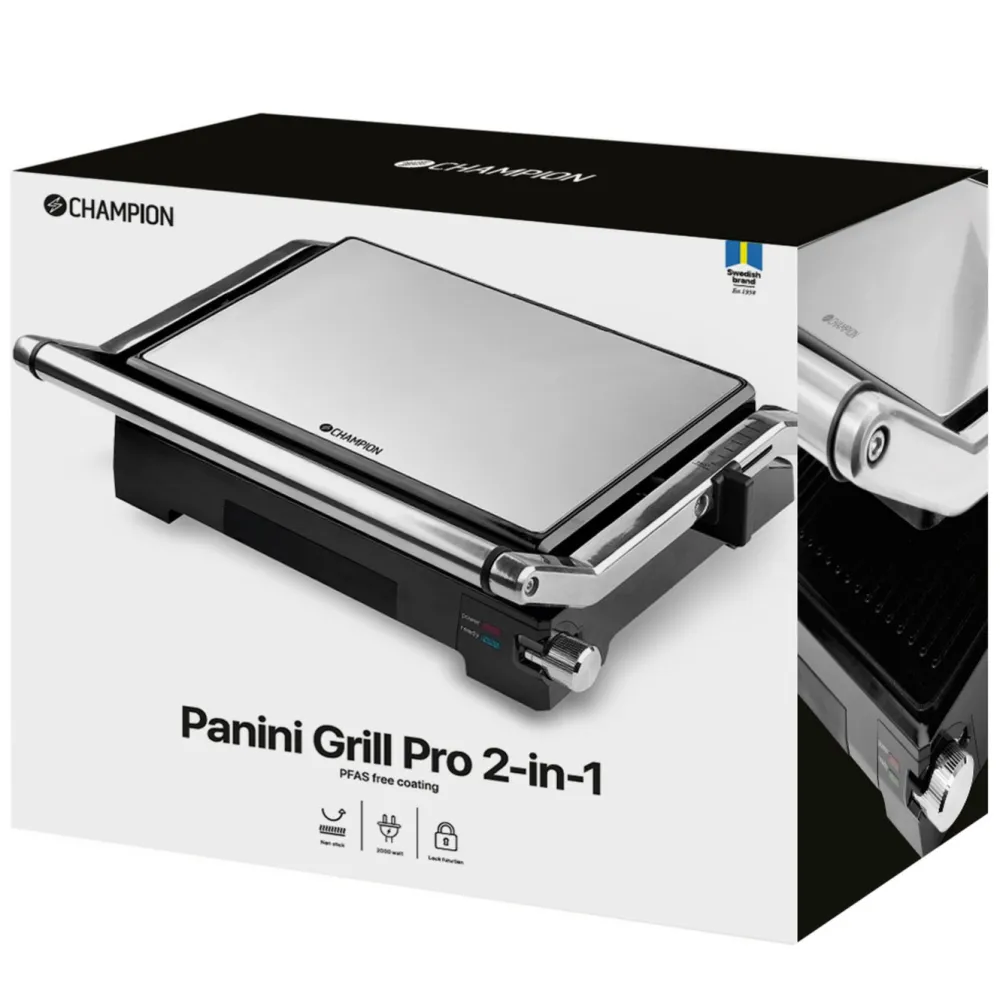 Champion Kjøkken Og Spisestue|Panini- og bordgrill Pro Health PG600 2-i-1